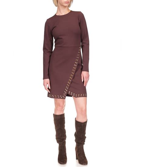 black michael michael kors lola faux wrap knit dress